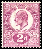 Great Britain 1910 2d Edward Tyrian Plum