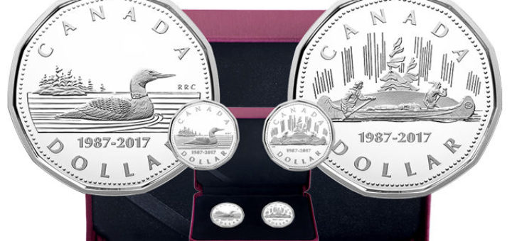 2017 Loonie’s 30th anniversary silver two coin set