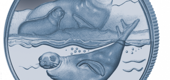 2017 Blue Titanium Crabeater Seal Coin