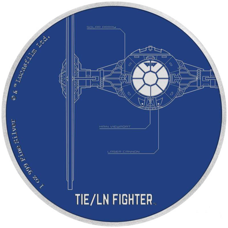  2017 Star Wars Ships-TIE/LN Fighter 1oz Silver Proof Coin