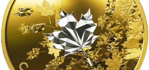 2017 The Whispering Maple Leaves - gold-plated 3 troy ounce pure silver coin