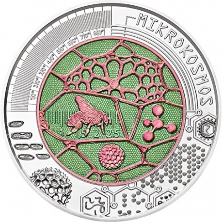 Microcosm Butterfly Niobium Bimetallic 25 Euro Silver Coin