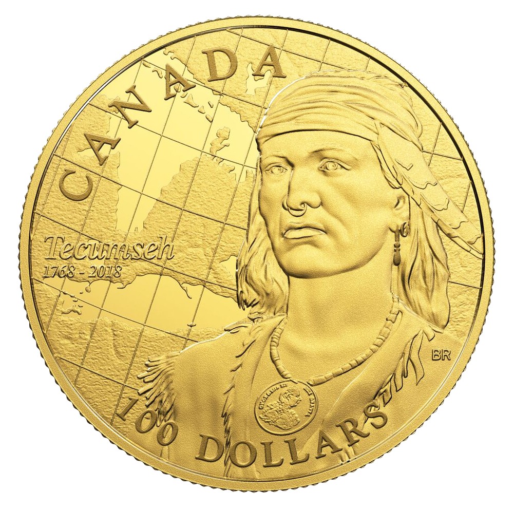 2018 RCM Tecumseh $100 Gold Coin 