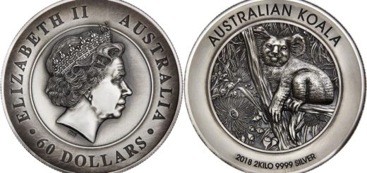 2018 Australian Koala 2 Kilo Silver High Relief Coin