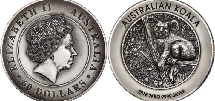 2018 Australian Koala 2 Kilo Silver High Relief Coin