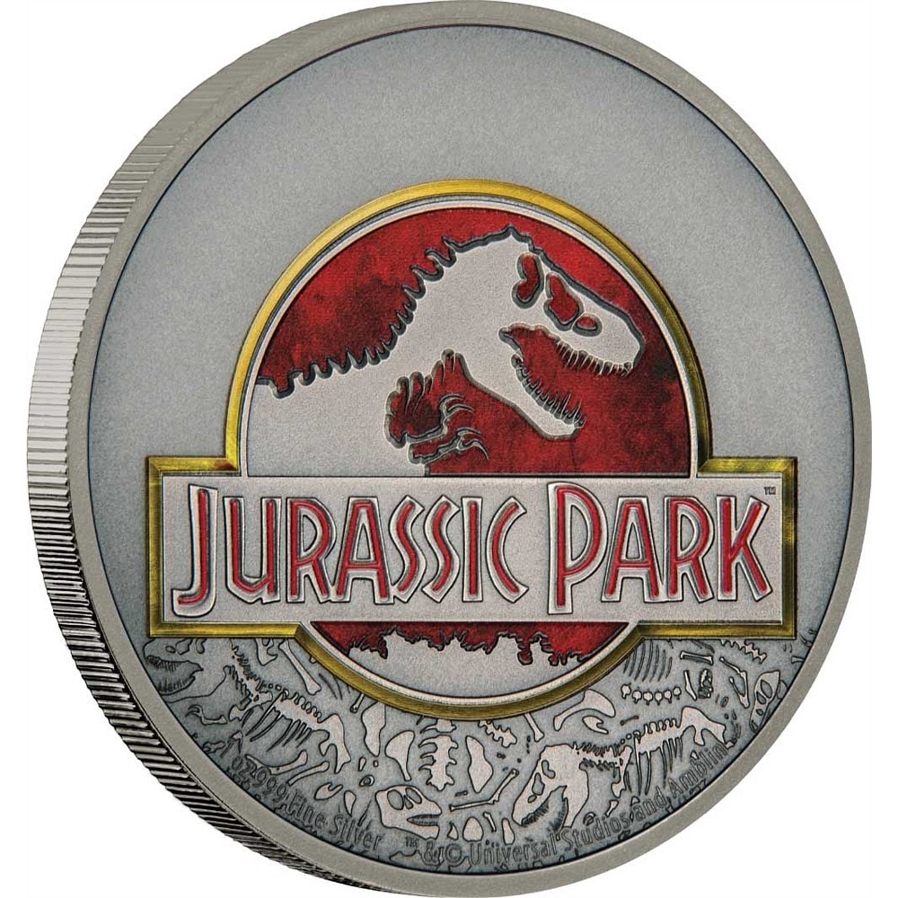 2018 Niue 1 oz $2 Jurassic Park 25th Anniversary Silver Coin