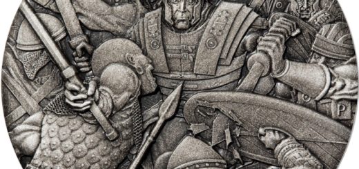 2018 Tuvalu $2 Warfare - Roman Legion Antiqued High Relief Rimless 2oz. Silver Coin