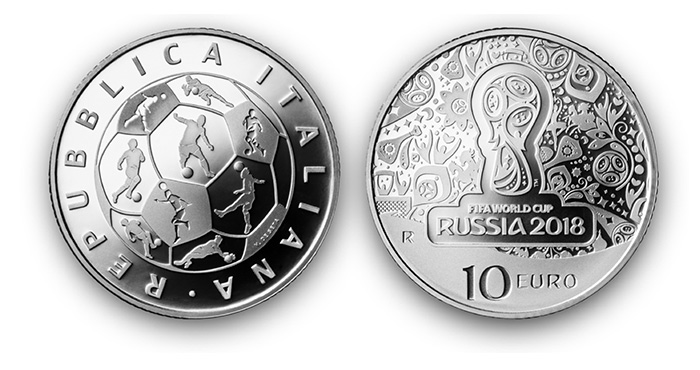2018 XXII FIFA World Cup - Italian 10Euros Silver coin