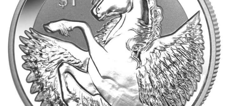 British Virgin Islands 2018 1 oz Reverse Frosted Silver Pegasus Coin