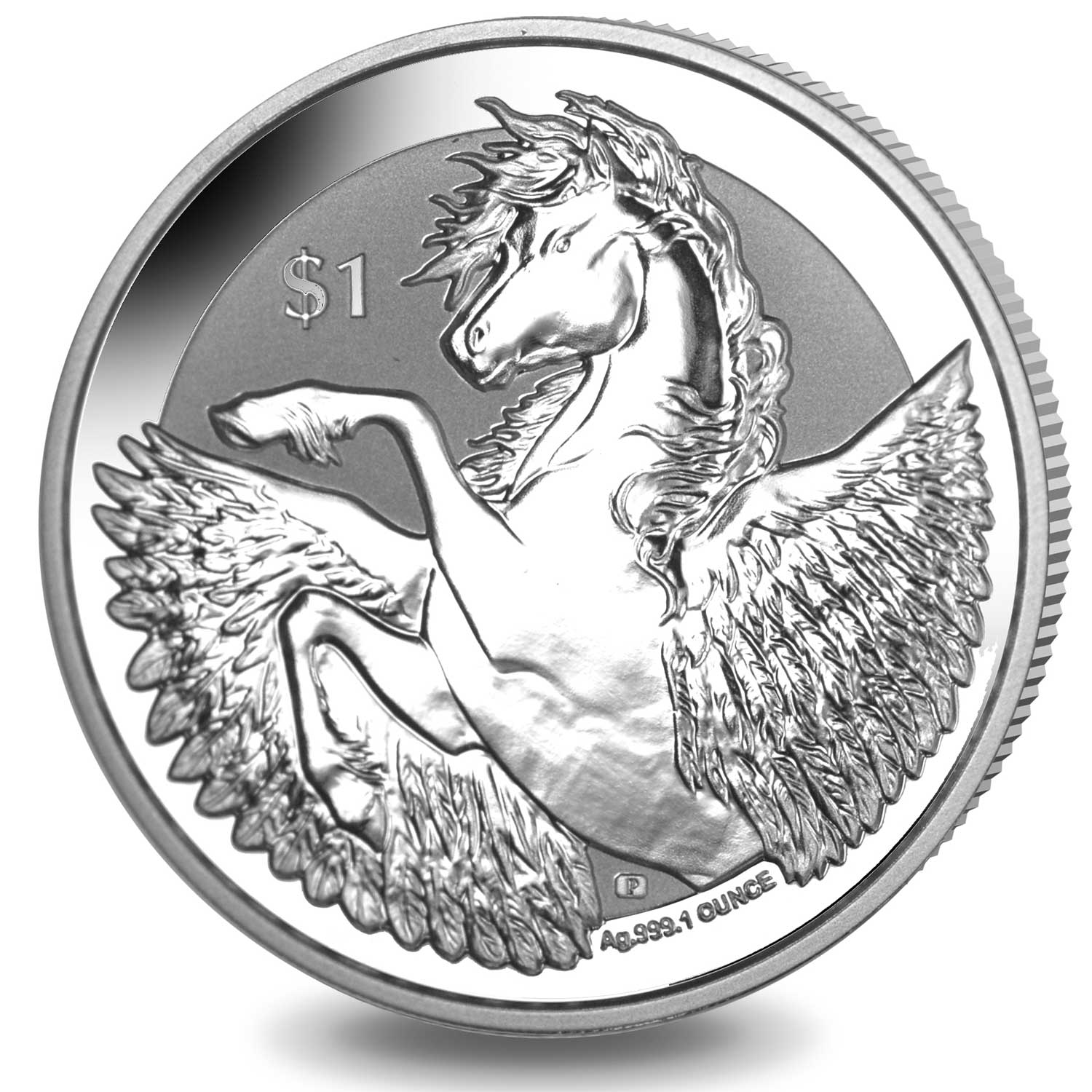 British Virgin Islands 2018  1 oz Reverse Frosted Pegasus Silver Coin