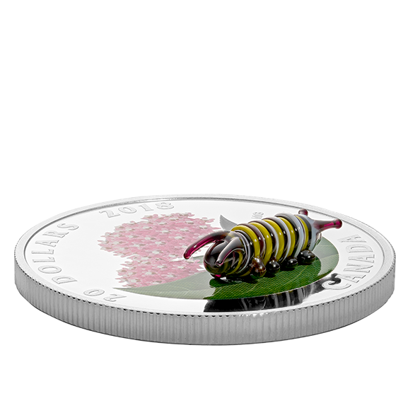 2018 RCM Little Creatures- Monarch Caterpillar $20 Pure Silver Coin