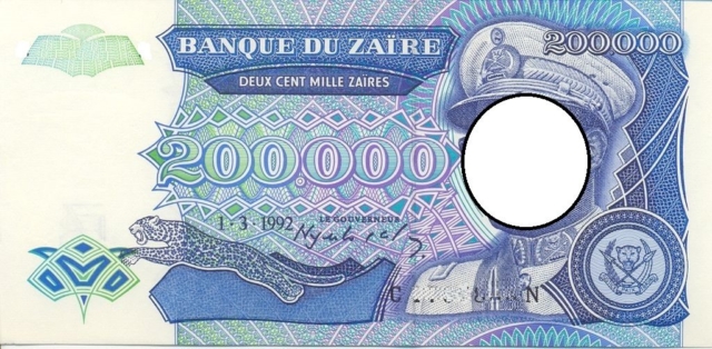Zaire Holed Banknotes