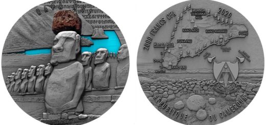 2020 Republic of Cameron “Stone Figures of Easter Island” Pure Silver Coin
