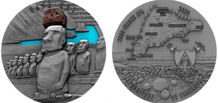2020 Republic of Cameron “Stone Figures of Easter Island” Pure Silver Coin