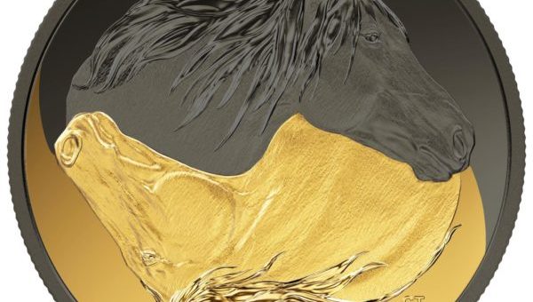 The Canadian Horse $20 Fine Silver Coin with Gold & Black plating