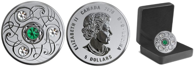 2020 Birthstone series –May - Pure Silver Coin with Swarovski Crystals